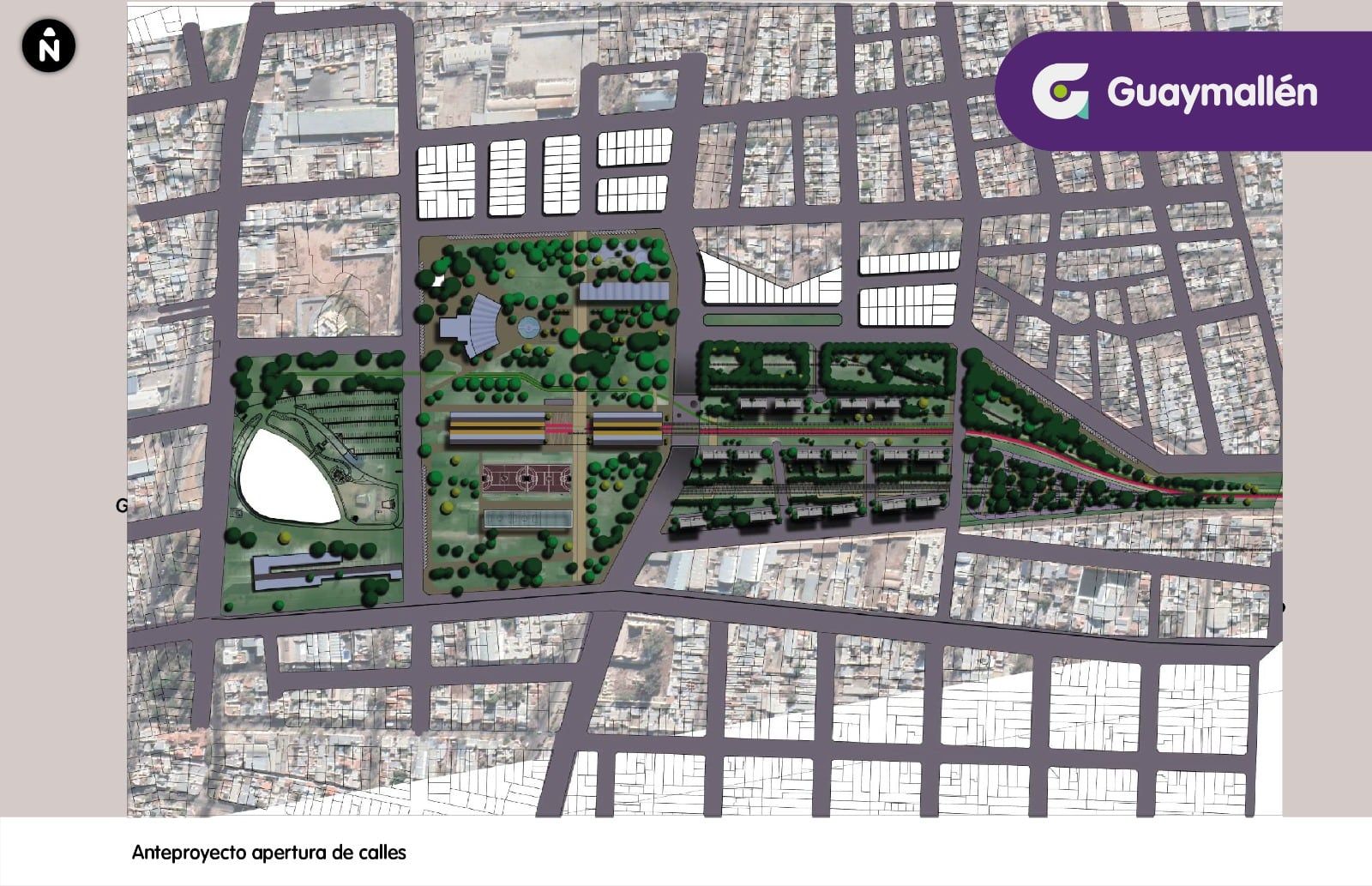 Vista del plano de la Estación Belgrano y proyecto del municipio.