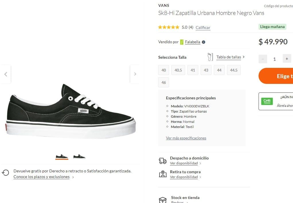 Zapatillas Vans hombre (Falabella)