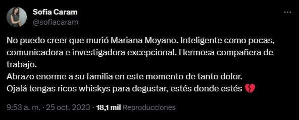 Dolor por la muerte de una conocida periodista por un accidente doméstico. Foto: captura.