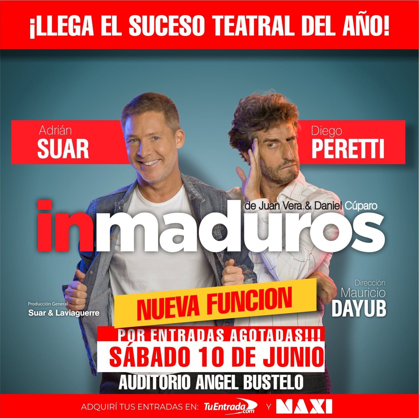 Adrián Suar llega con "Inmaduros" a Mendoza junto a Diego Peretti y un gran elenco