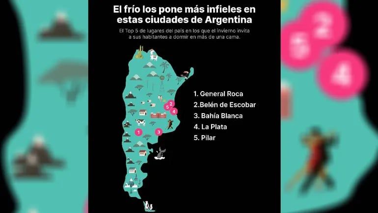 Mapa de infieles. Foto: LM Neuquén