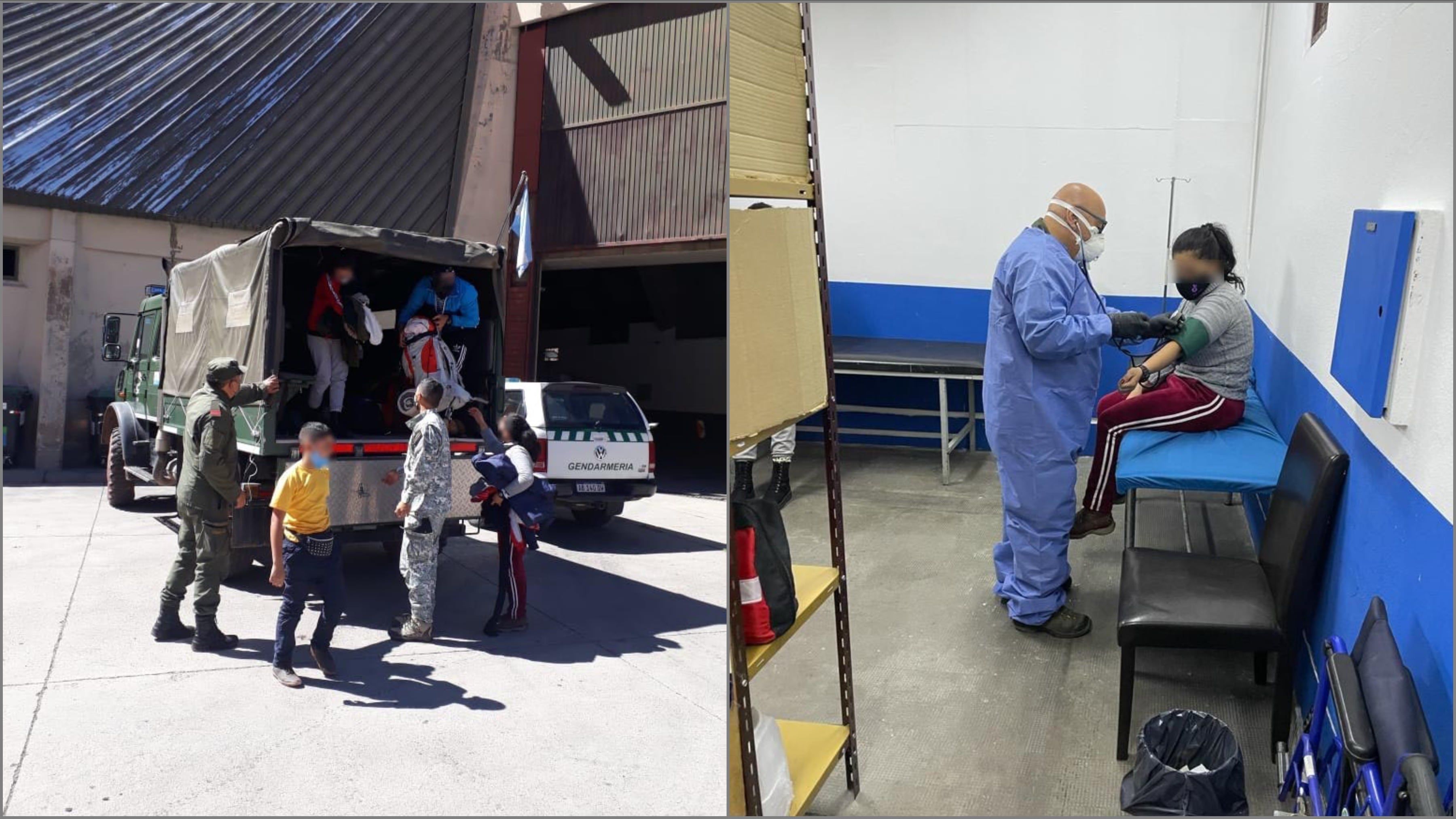 La familia venezolana varada en Alta Montaña recibió asistencia sanitaria.