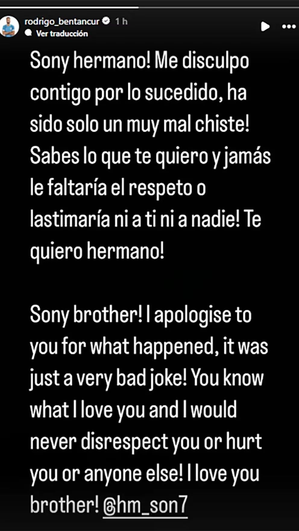El pedido de disculpas de Rodrigo Bentancur