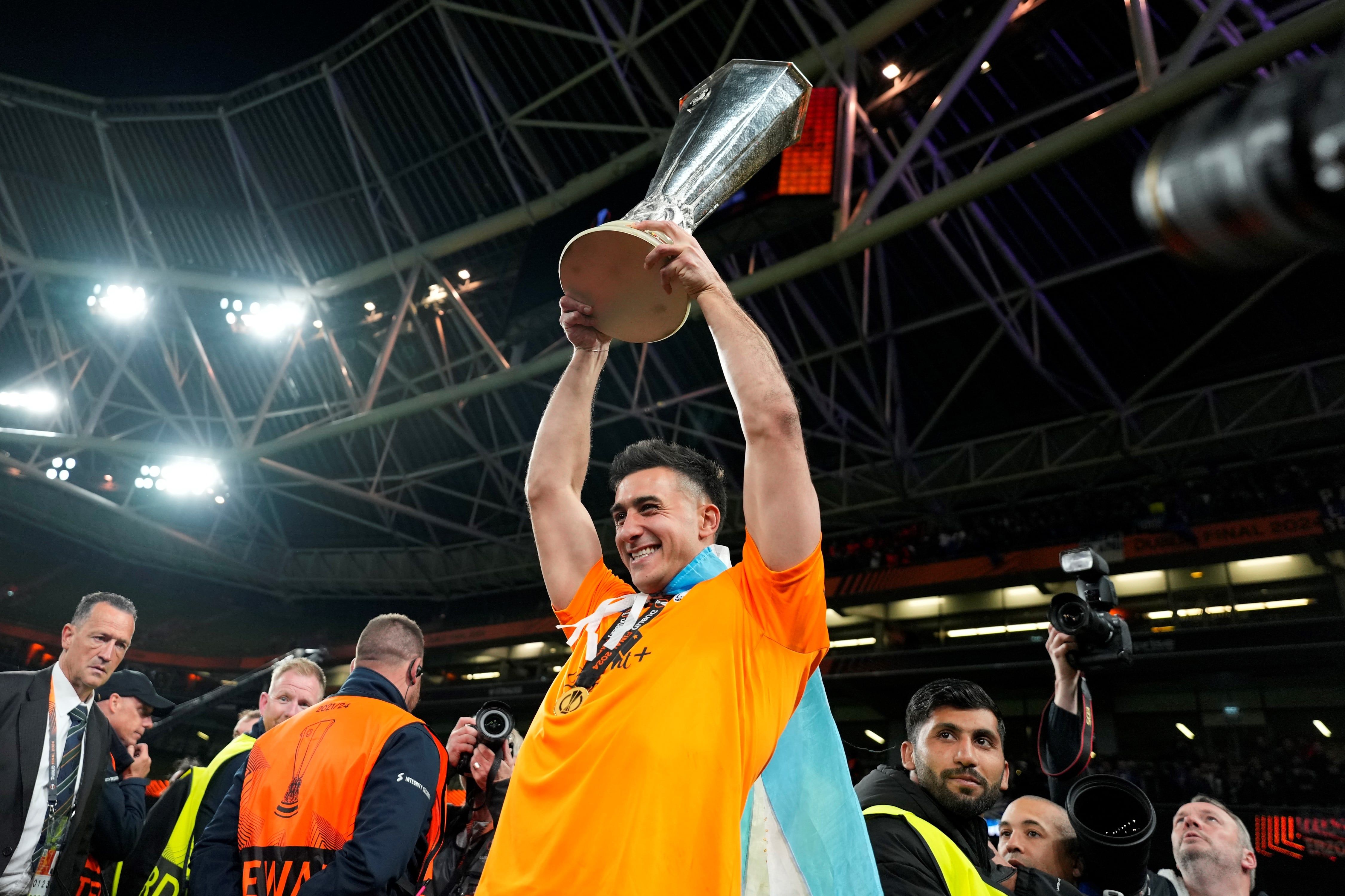 Juan Musso, campeón de la Europa League con Atalanta (AP)