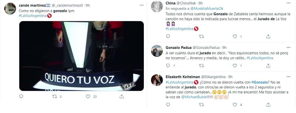 Críticas en las redes sociales porque el jurado rechazó al cantante de jazz Gonzalo de Zabaleta en La Voz Argentina -