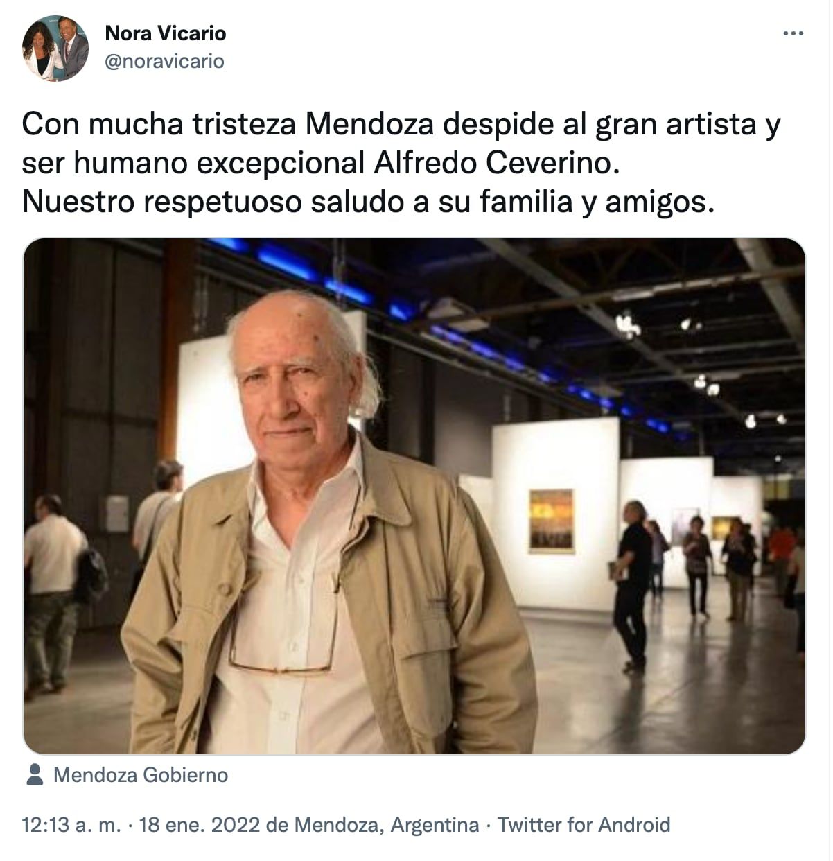 Saludo de Nora Vicario, ministra de Cultura y Turismo.