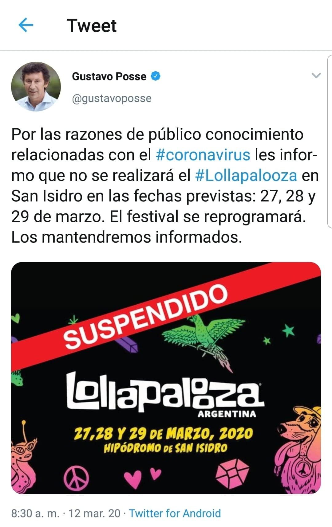Los detalles del Lollapalooza que se canceló en 2020. / Archivo