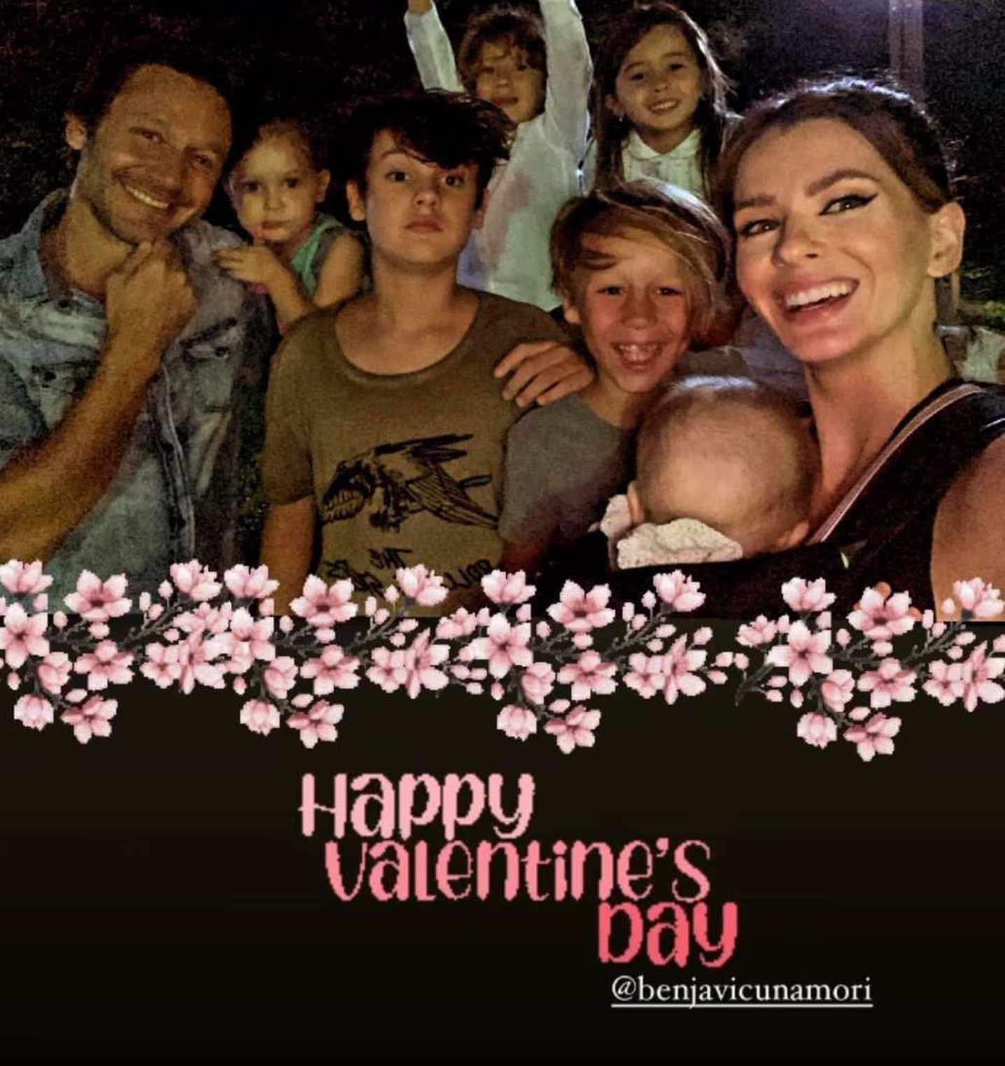 La China Suárez junto a los hijos de Pampita y Benjamín Vicuña -