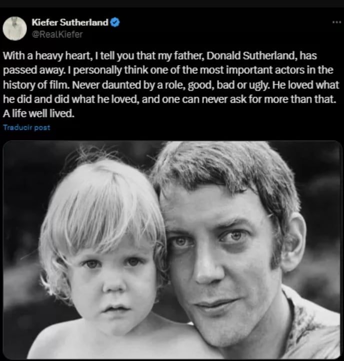 Murió Donald Sutherland