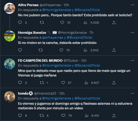 Los comentarios de los hinchas de Boca