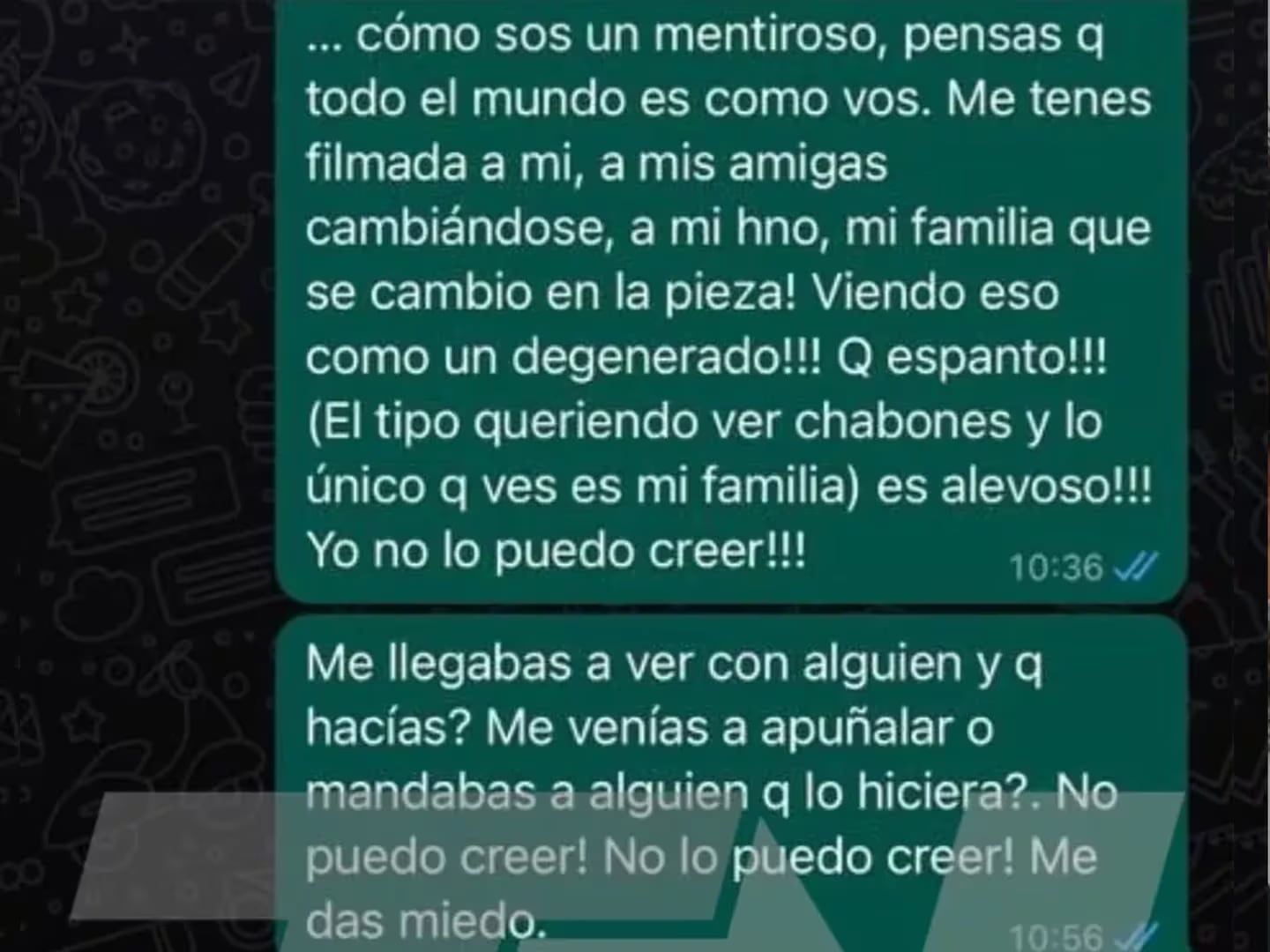 Los chat del tenista con Araceli Torrado.