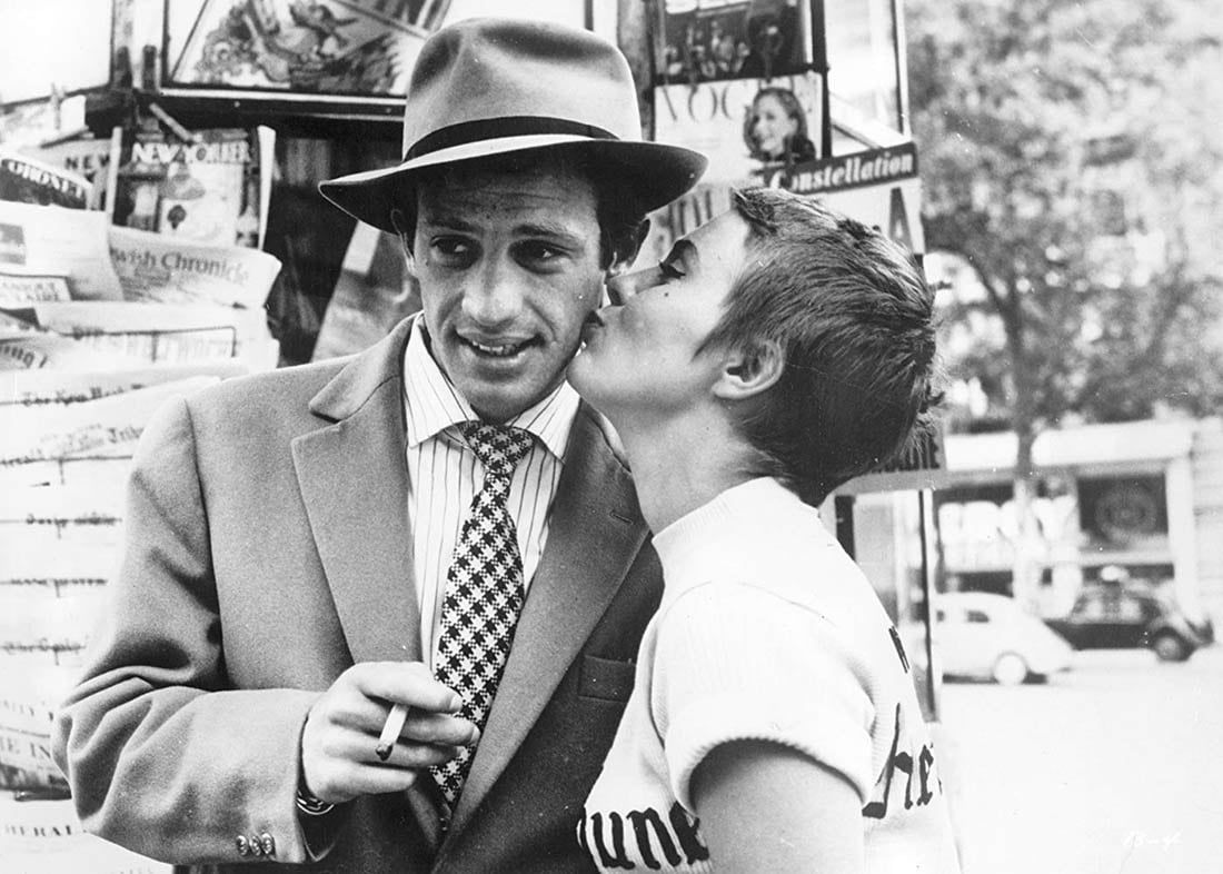 "Sin aliento" (1960) con Jean-Paul Belmondo y Jean Seberg, dirigida por Jean-Luc Godard