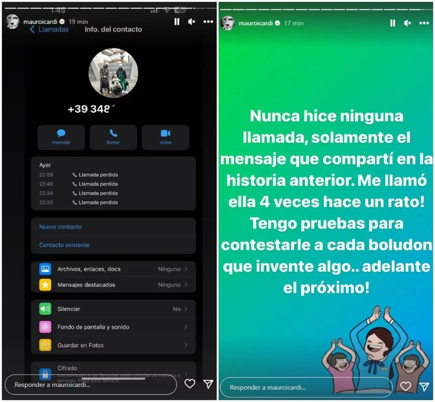 Más mensajes de Icardi sobre el escándalo