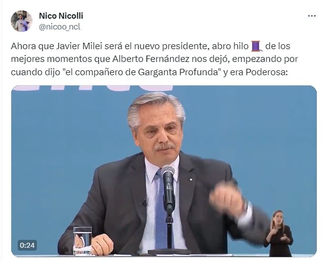 El desopilante hilo viral con los “mejores momentos” del gobierno de Alberto Fernández - X Nicolás Nicolli