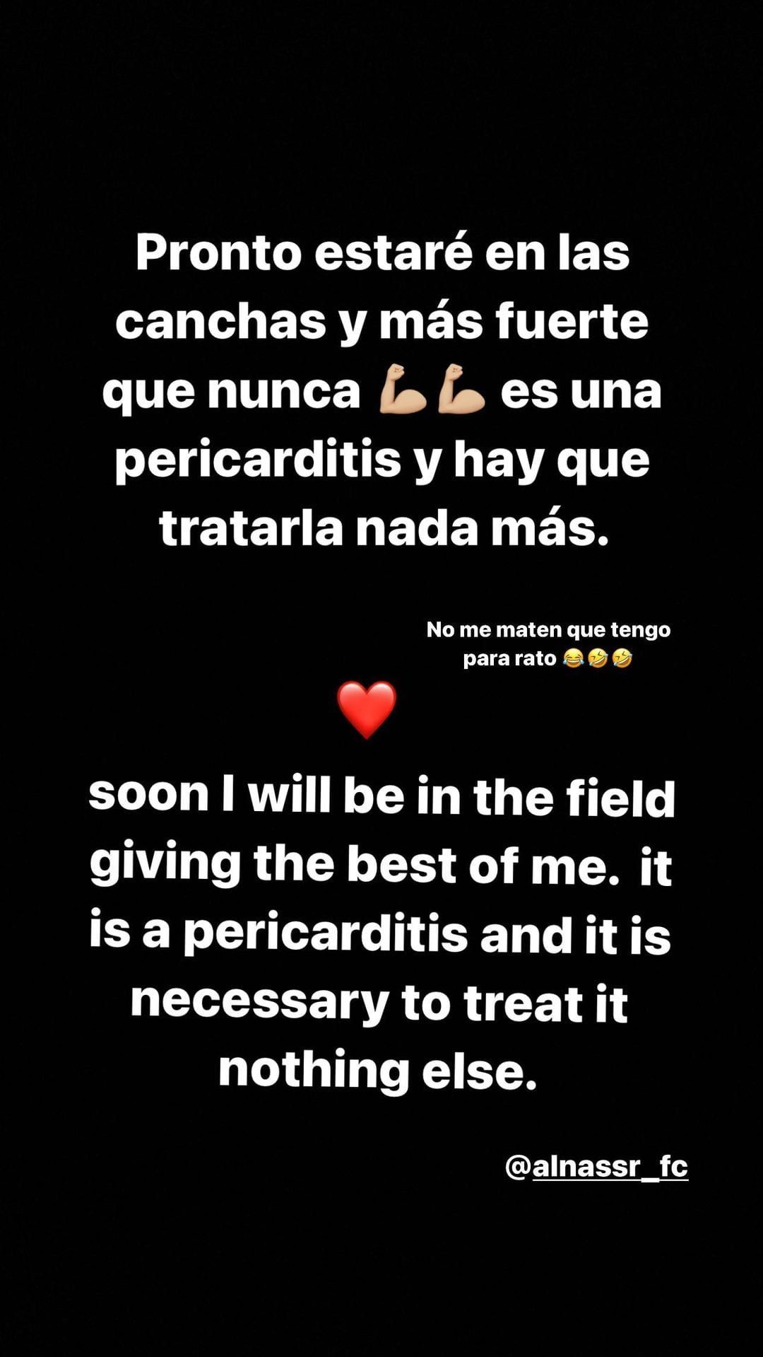 El mensaje en Instagram del Pity Martínez