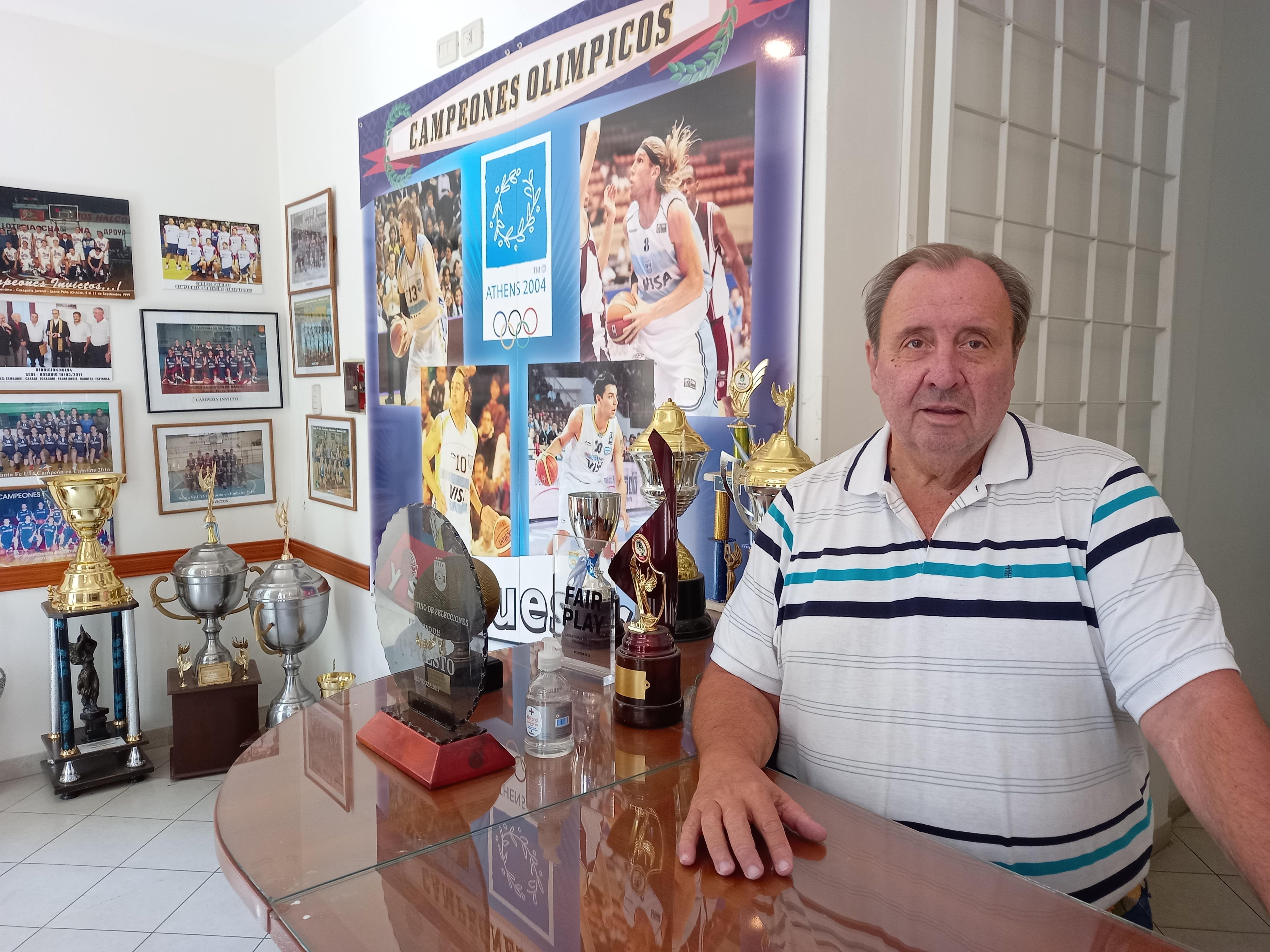 Roberto Monti, el presidente de la Federación de Santa Fe analiza el presente del básquetbol argentino. / Gentileza.