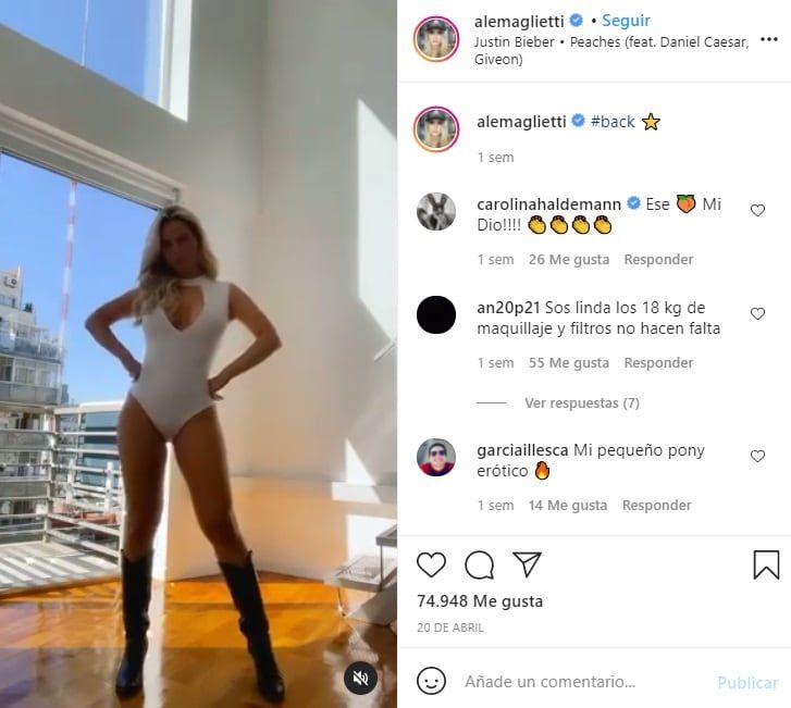 Ale Maglietti y su impecable body blanco -