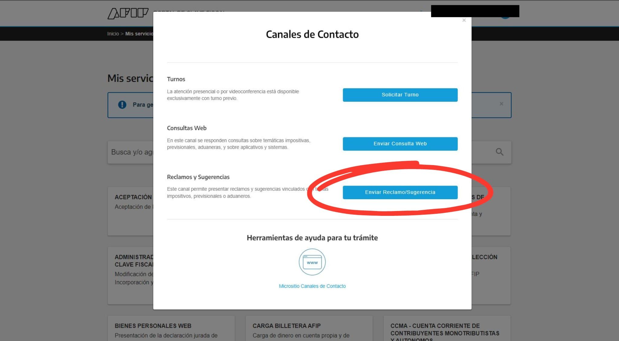 Ir a 'Reclamos y sugerencias', dar clic a 'Enviar reclamo/sugerencia'.