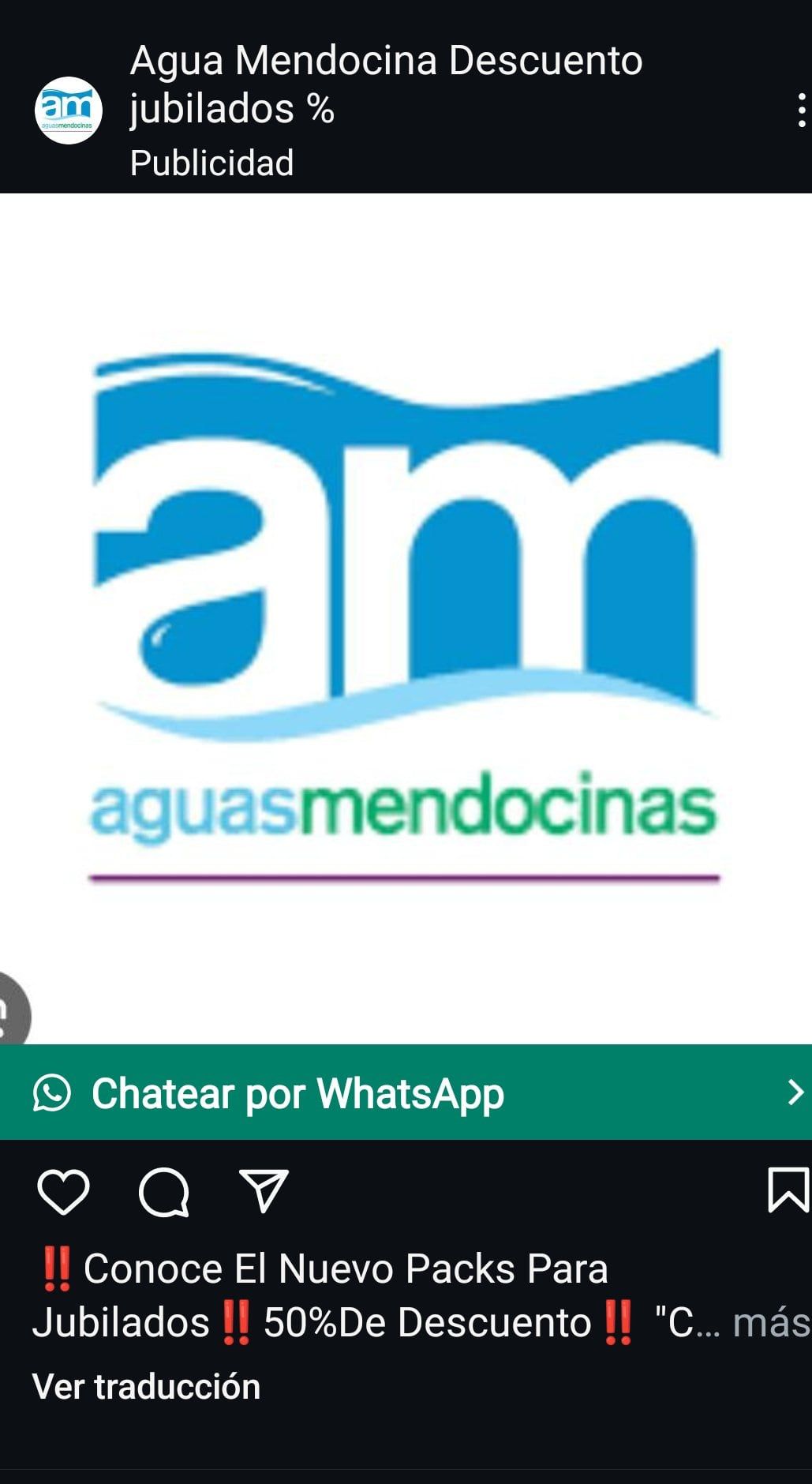 Estafa Aguas Mendocinas. Foto: Captura Web