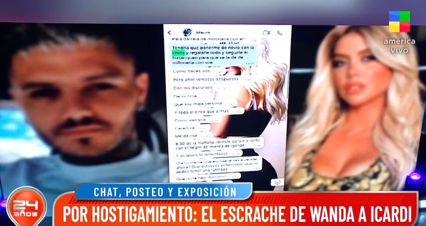 El panelista Záffora agregó: “Este chat muestra el destrato que Wanda sufría de Icardi, es del 29 de junio”. Foto: Ciudad Magazine