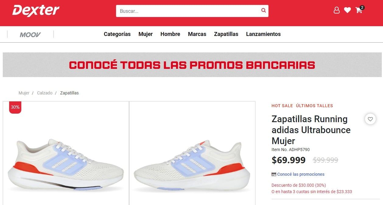 Zapatillas running para mujer Adidas (Dexter)