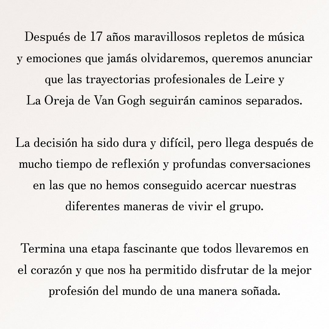 Cómo pasó en 2007, la banda española sequedó sin vocalista.