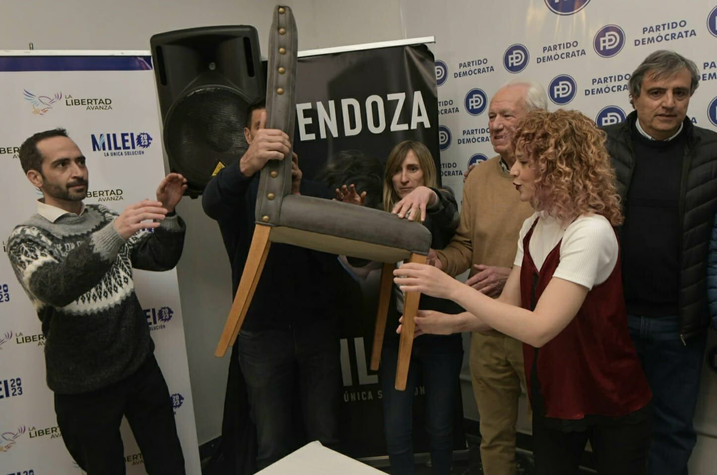 Los aliados locales del libertario se mostraron felices por los resultados que el economista obtuvo en nuestra provincia. Fotos Orlando Pelichotti.