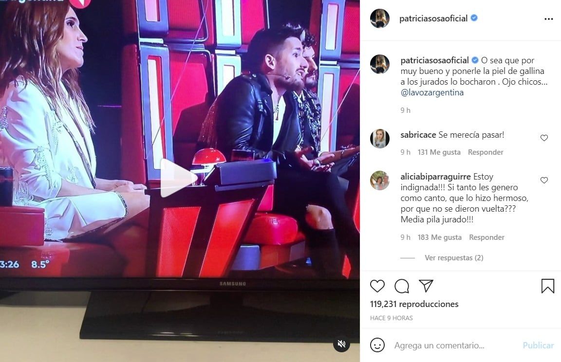 El enojo de Patricia Sosa contra La Voz Argentina por rechazar a Luis Carrasco -