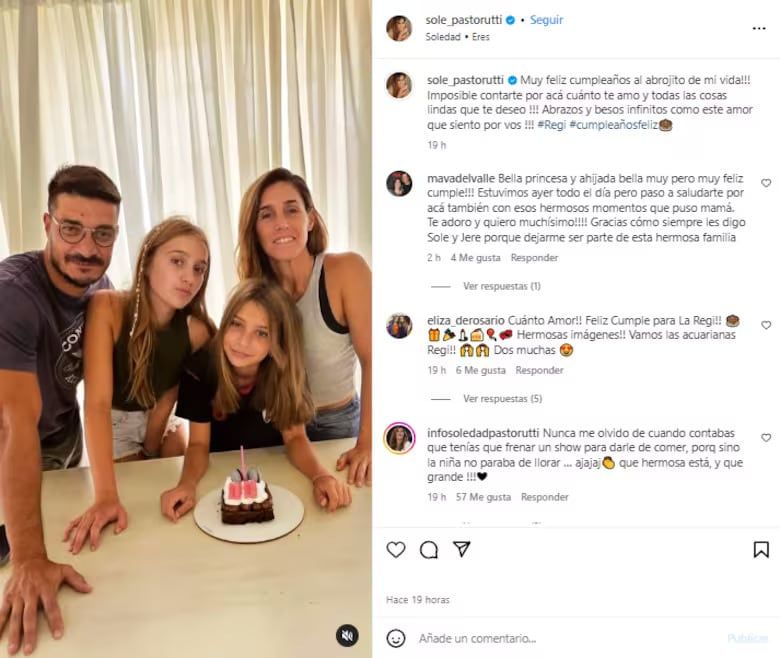 Así está hoy la hija menor de la Sole Pastorutti. / Redes sociales