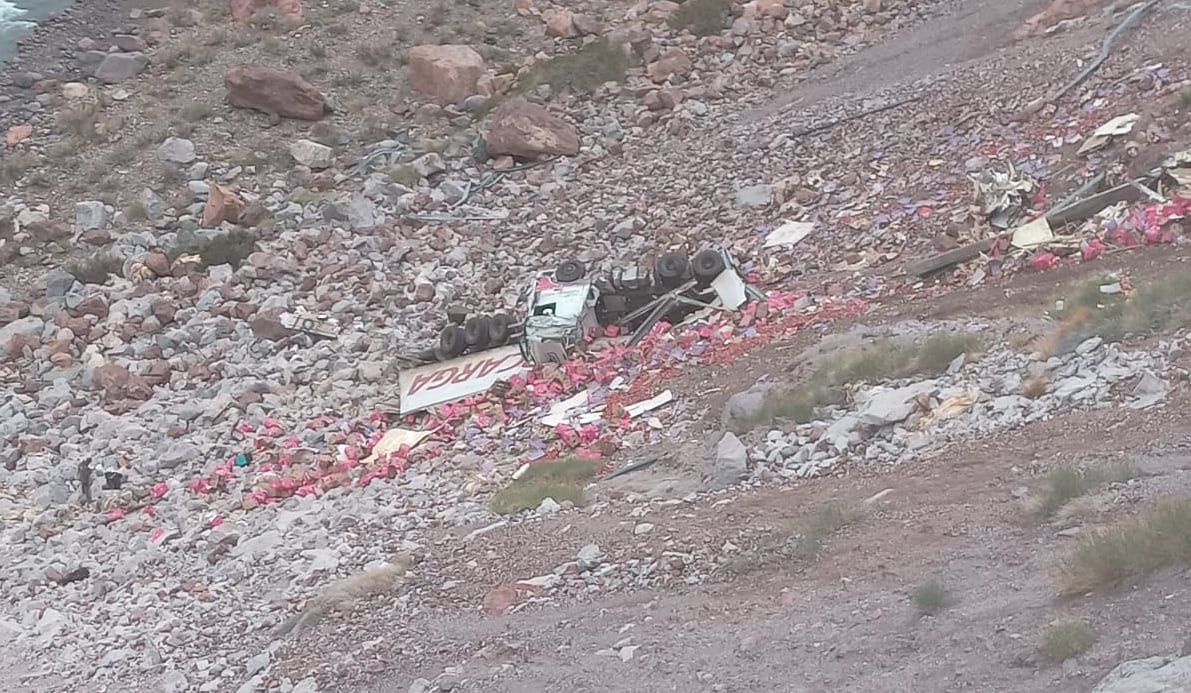 Un camión desbarrancó en la ruta 7 - Foto Gendarmería Nacional