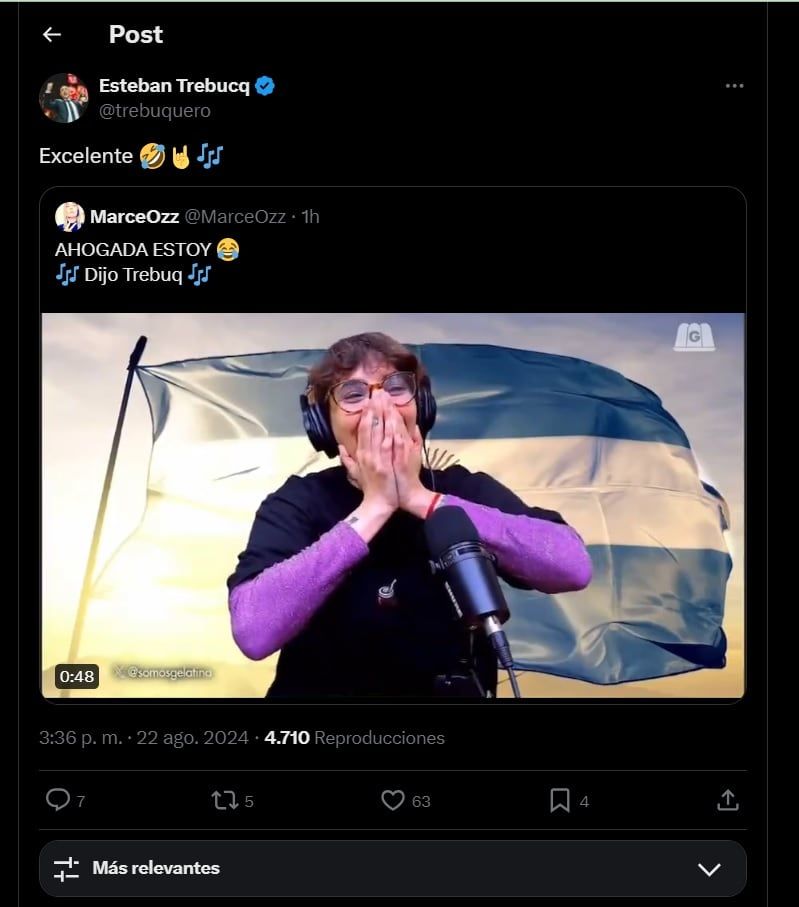 Trebucq reaccionó al jingle que le dedicaron en Indrustria Nacional.