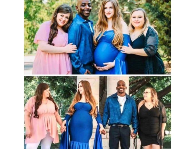 La familia Davis en una sesión de fotos por el embarazo de una de las eposas. Foto: the.davis.family_official.page / Instagram