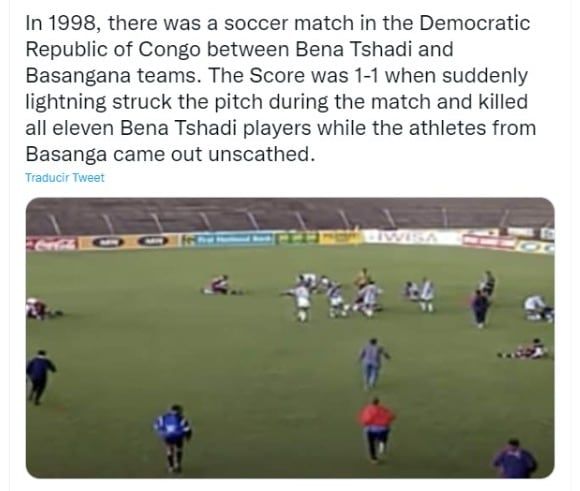 Tormenta eléctrica en deporte. / Twitter