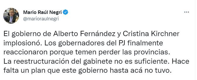 Diputados de Juntos por el Cambio cuestionaron los cambios en el gabinete de Alberto Fernández - Twitter