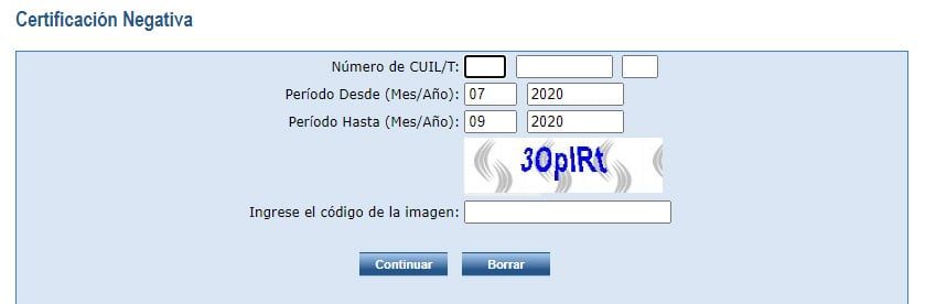 Los campos para ingresar número de CUIL o CUIT dentro de Mi Anses.
