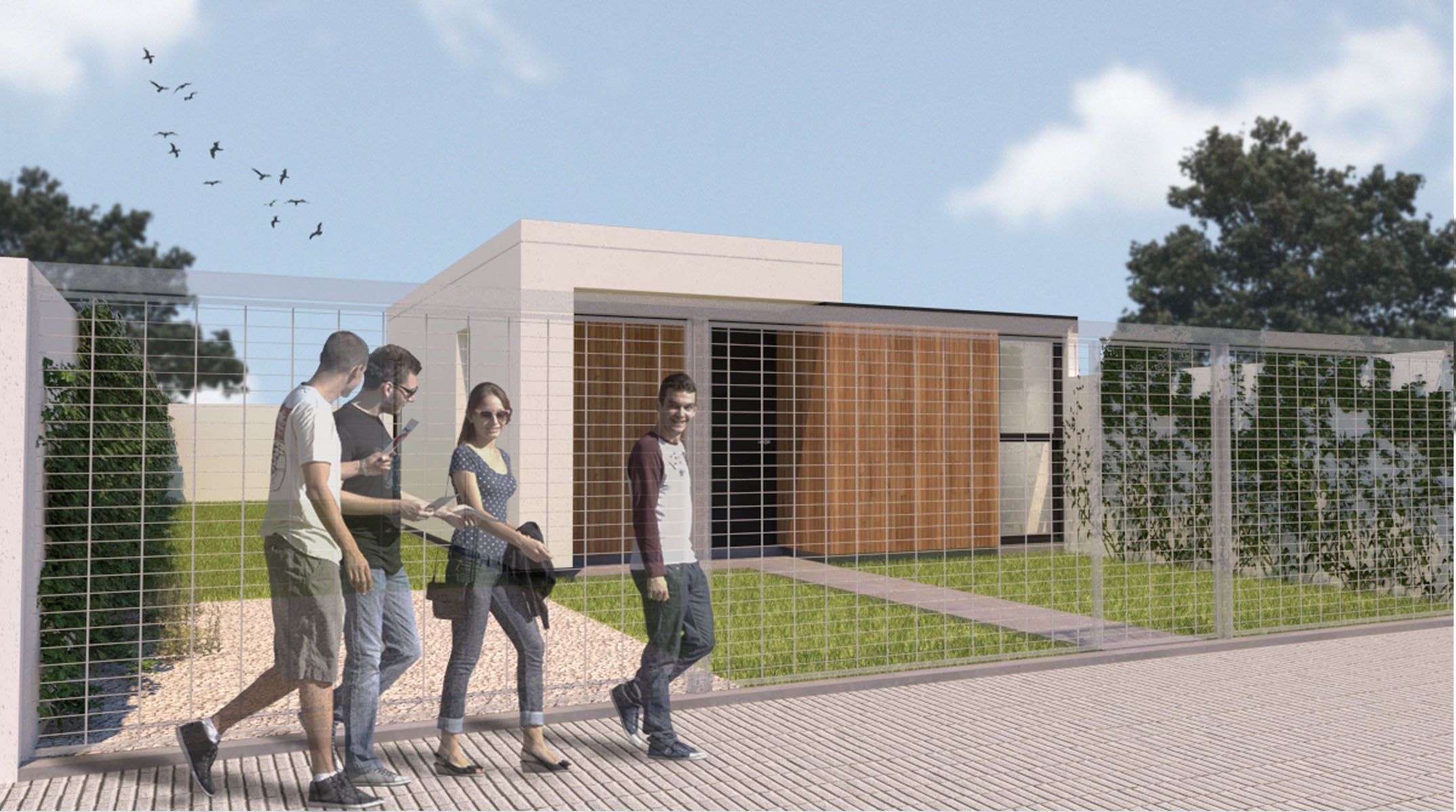 Modelo Federal: vivienda individual para lote de 10 metros de ancho con un dormitorio.