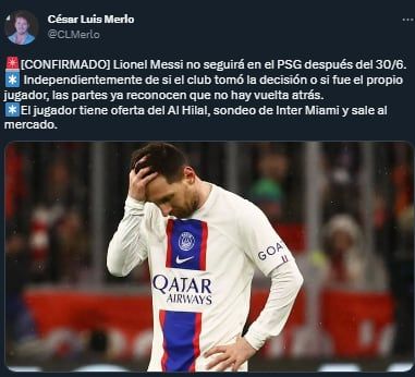 Lionel Messi no seguirá en el PSG