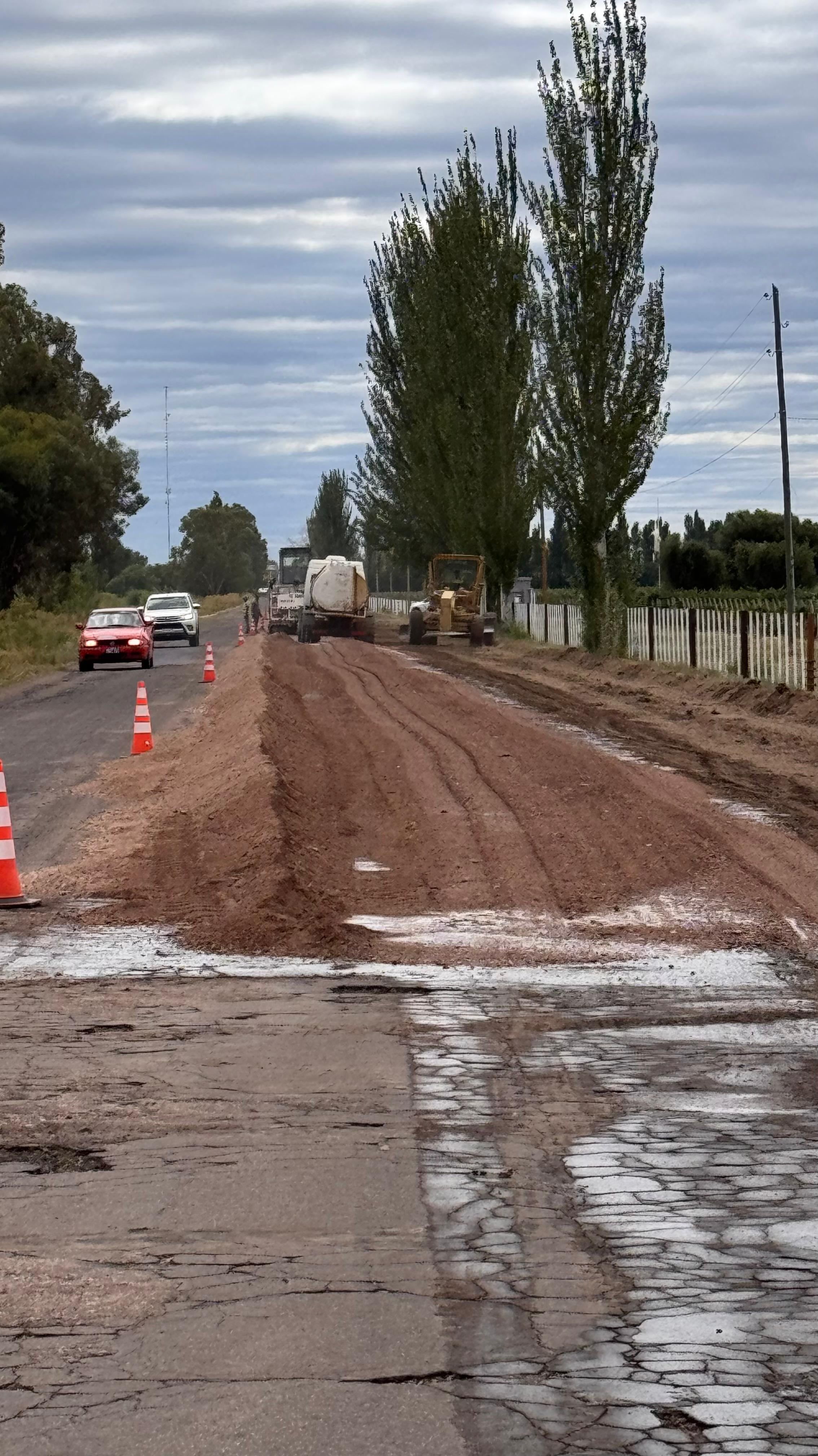 Obras en la ruta 160 de San Rafael. Prensa Gobierno