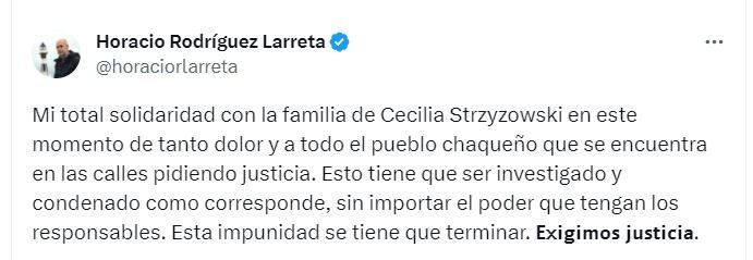 Dirigentes políticos y funcionarios acompañaron el pedido de justicia por Cecilia - Twitter