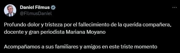 El mensaje de Daniel Filmus, Ministro de Ciencia, Tecnología e Innovación de la Nación. Foto: captura.