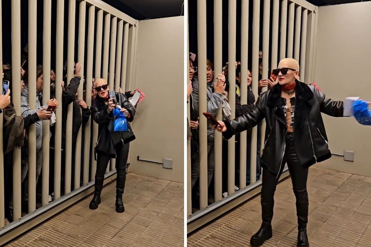 Furia recibió a sus fanáticos y les regaló de todo. Captura de historias.