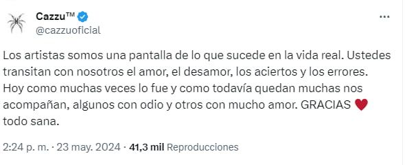El triste mensaje de Cazzu, tras su separación de Christian Nodal