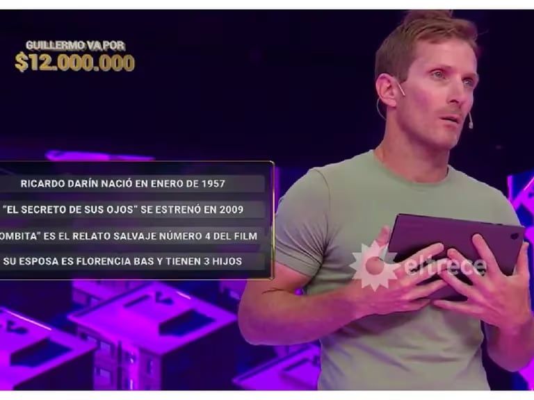 Guillermo ganó 9 millones de pesos y quedó muy cerca de los 12.