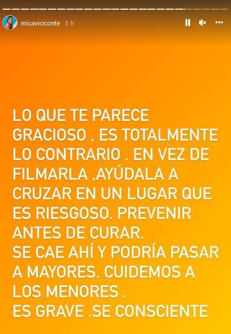 El mensaje de Mica Viciconte