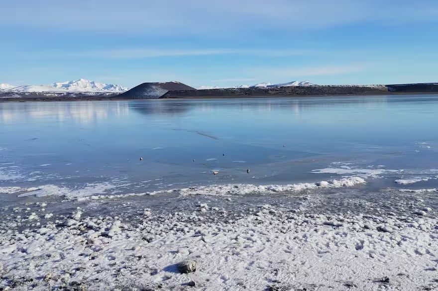 La laguna del Parque Nacional Laguna Blanca amaneció congelada. - Gentileza / Lmn