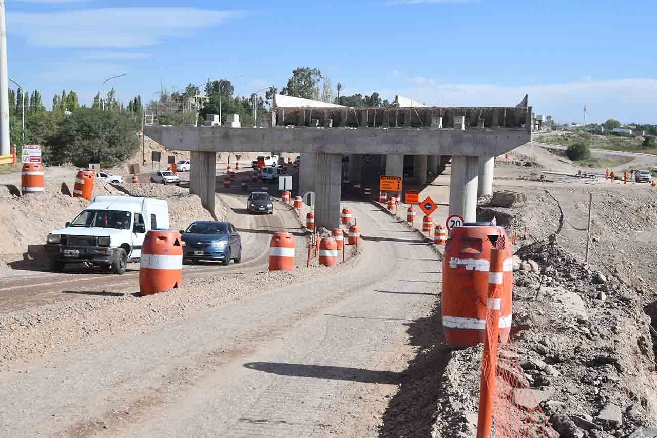 Segunda etapa de obras en la Ruta Panamericana en el puente de calle Pueyrredón de Chacras de Coria en Luján de Cuyo Foto: José Gutierrez / Los Andes