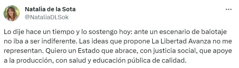 Dos diputados del Interbloque Federal que apoyaron a Schiaretti votarán a Massa - X Natalia de la Sota