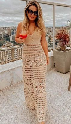 Vestido de crochet para un coctel