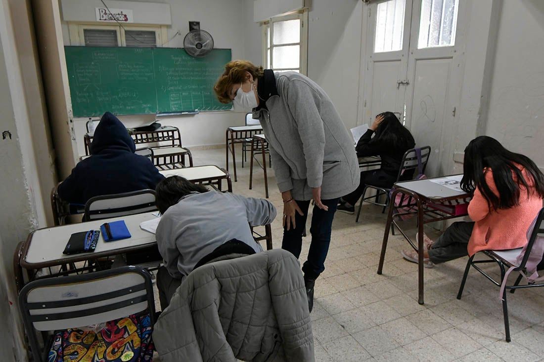 Clases presenciales en una escuela de Mendoza