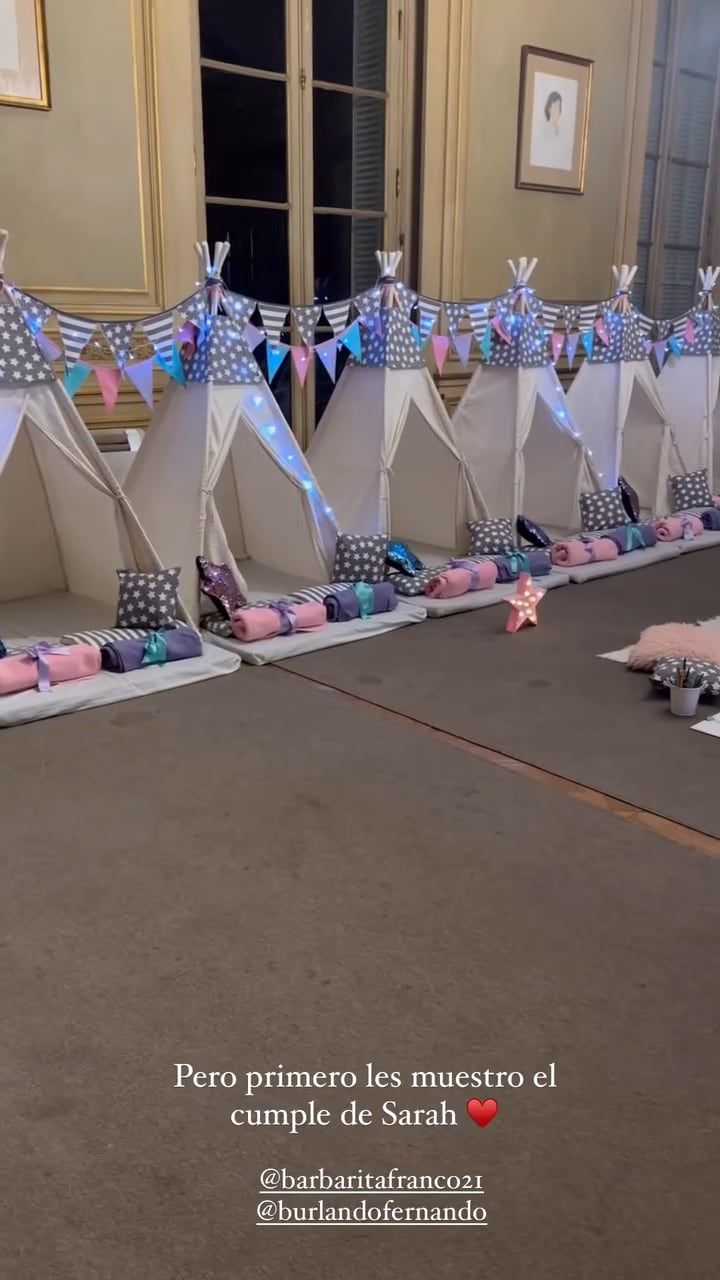 El cumpleaños de 2 años de Sarah Burlando en el Palacio Sans Souci. Gentileza Instagram.